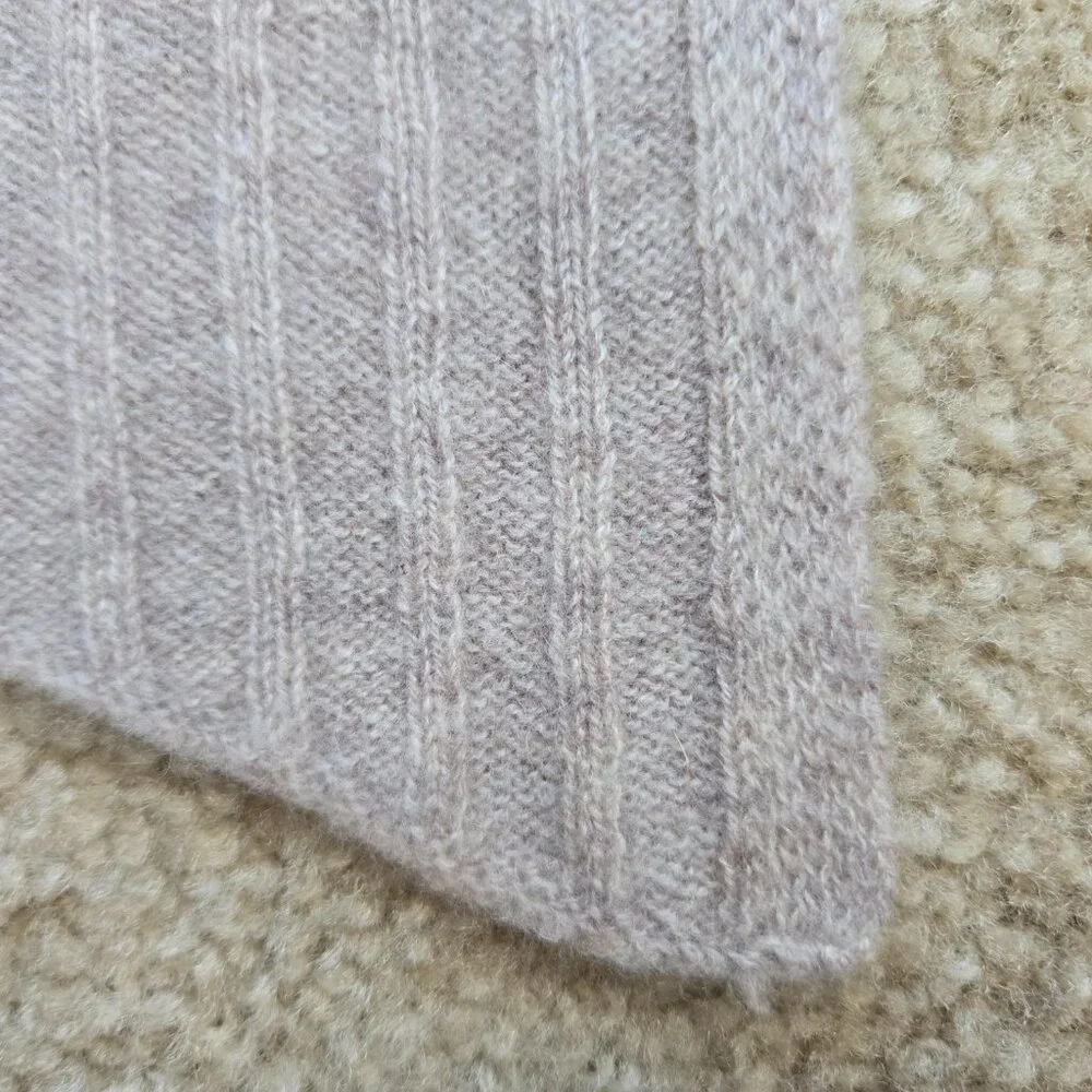 NWOT Halogen Cashmere Ribbed Scarf With Angled Ends Tan Oatmeal